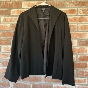 Eileen Fisher Open Blazer Jacket 100% Wool Women’s Large Black